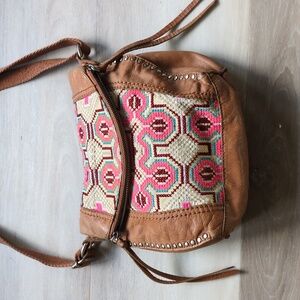 The Sak Women's Embroidered Equestrian Aztec Pattern Metal-Stud Crossbody Bag